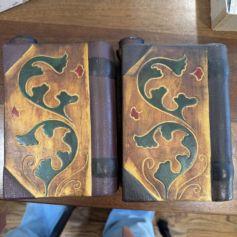 Vintage Gino Ceramic Book Bar Liquor Decanters Set Vodka Scotch 1970s Retro